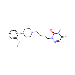 CSc1ccccc1N1CCN(CCCCn2ncc(=O)n(C)c2=O)CC1 ZINC000299832165