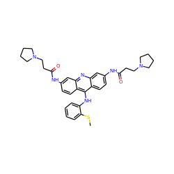 CSc1ccccc1Nc1c2ccc(NC(=O)CCN3CCCC3)cc2nc2cc(NC(=O)CCN3CCCC3)ccc12 ZINC000027519149