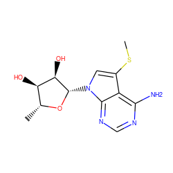 CSc1cn([C@@H]2O[C@H](C)[C@@H](O)[C@H]2O)c2ncnc(N)c12 ZINC000013809458