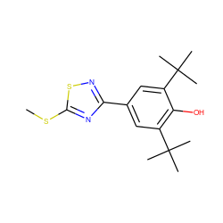 CSc1nc(-c2cc(C(C)(C)C)c(O)c(C(C)(C)C)c2)ns1 ZINC000013796366