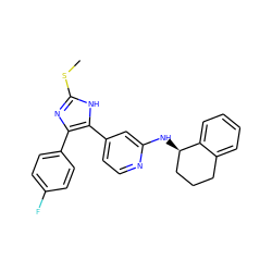 CSc1nc(-c2ccc(F)cc2)c(-c2ccnc(N[C@@H]3CCCc4ccccc43)c2)[nH]1 ZINC000040957073