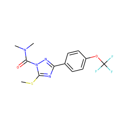 CSc1nc(-c2ccc(OC(F)(F)F)cc2)nn1C(=O)N(C)C ZINC000013533076