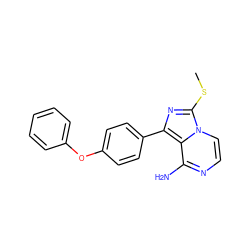 CSc1nc(-c2ccc(Oc3ccccc3)cc2)c2c(N)nccn12 ZINC000096168063