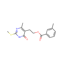 CSc1nc(C)c(CCOC(=O)c2cccc(C)c2)c(=O)[nH]1 ZINC000013143923