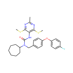 CSc1nc(C)nc(SC)c1NC(=O)N(Cc1ccc(Oc2ccc(F)cc2)cc1)C1CCCCCC1 ZINC000027438744