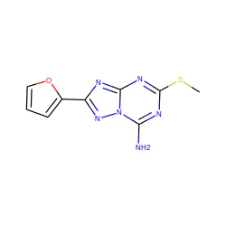 CSc1nc(N)n2nc(-c3ccco3)nc2n1 ZINC000036427889