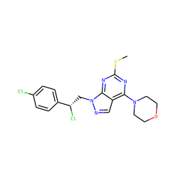 CSc1nc(N2CCOCC2)c2cnn(C[C@H](Cl)c3ccc(Cl)cc3)c2n1 ZINC000040404857