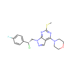 CSc1nc(N2CCOCC2)c2cnn(C[C@H](Cl)c3ccc(F)cc3)c2n1 ZINC000040404010