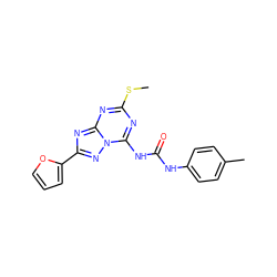 CSc1nc(NC(=O)Nc2ccc(C)cc2)n2nc(-c3ccco3)nc2n1 ZINC000049115856