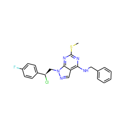 CSc1nc(NCc2ccccc2)c2cnn(C[C@@H](Cl)c3ccc(F)cc3)c2n1 ZINC000028862102