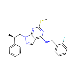 CSc1nc(NCc2ccccc2F)c2cnn(C[C@H](C)c3ccccc3)c2n1 ZINC000072122846