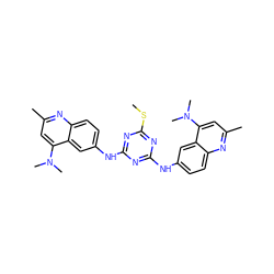 CSc1nc(Nc2ccc3nc(C)cc(N(C)C)c3c2)nc(Nc2ccc3nc(C)cc(N(C)C)c3c2)n1 ZINC000001494849