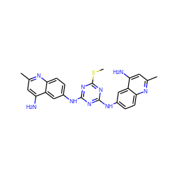 CSc1nc(Nc2ccc3nc(C)cc(N)c3c2)nc(Nc2ccc3nc(C)cc(N)c3c2)n1 ZINC000098083763