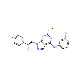 CSc1nc(Nc2cccc(Br)c2)c2cnn(C[C@@H](Cl)c3ccc(F)cc3)c2n1 ZINC000028862133