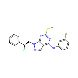 CSc1nc(Nc2cccc(Br)c2)c2cnn(C[C@@H](Cl)c3ccccc3)c2n1 ZINC000028862114