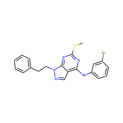 CSc1nc(Nc2cccc(Br)c2)c2cnn(CCc3ccccc3)c2n1 ZINC000299867885