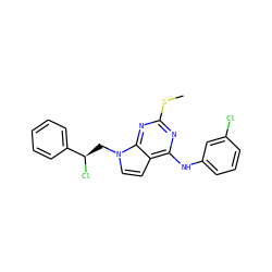 CSc1nc(Nc2cccc(Cl)c2)c2ccn(C[C@@H](Cl)c3ccccc3)c2n1 ZINC001772634970