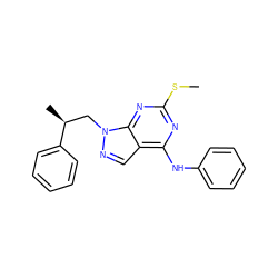 CSc1nc(Nc2ccccc2)c2cnn(C[C@H](C)c3ccccc3)c2n1 ZINC000072123115