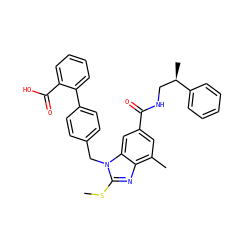 CSc1nc2c(C)cc(C(=O)NC[C@@H](C)c3ccccc3)cc2n1Cc1ccc(-c2ccccc2C(=O)O)cc1 ZINC000653755616