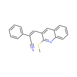 CSc1nc2ccccc2cc1/C=C(\C#N)c1ccccc1 ZINC000001394766