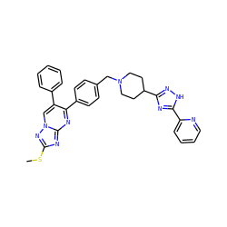 CSc1nc2nc(-c3ccc(CN4CCC(c5n[nH]c(-c6ccccn6)n5)CC4)cc3)c(-c3ccccc3)cn2n1 ZINC000166983765