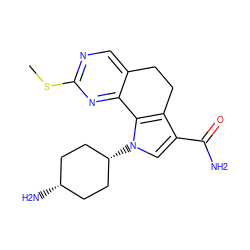 CSc1ncc2c(n1)-c1c(c(C(N)=O)cn1[C@H]1CC[C@@H](N)CC1)CC2 ZINC000261081081