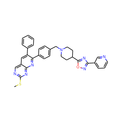 CSc1ncc2cc(-c3ccccc3)c(-c3ccc(CN4CCC(c5nc(-c6cccnc6)no5)CC4)cc3)nc2n1 ZINC000029037183