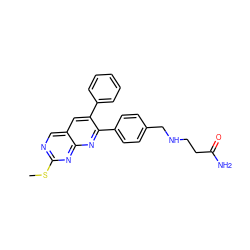 CSc1ncc2cc(-c3ccccc3)c(-c3ccc(CNCCC(N)=O)cc3)nc2n1 ZINC000028980007