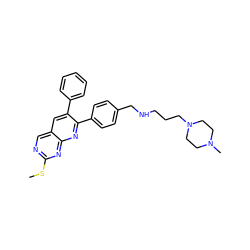 CSc1ncc2cc(-c3ccccc3)c(-c3ccc(CNCCCN4CCN(C)CC4)cc3)nc2n1 ZINC000028980010