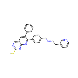 CSc1ncc2cc(-c3ccccc3)c(-c3ccc(CNCCc4cccnc4)cc3)nc2n1 ZINC000028980022