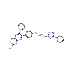 CSc1ncc2cc(-c3ccccc3)c(-c3ccc(CNCCc4n[nH]c(-c5ccccc5)n4)cc3)nc2n1 ZINC000028980039