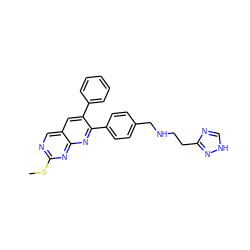 CSc1ncc2cc(-c3ccccc3)c(-c3ccc(CNCCc4nc[nH]n4)cc3)nc2n1 ZINC000028980016