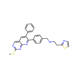 CSc1ncc2cc(-c3ccccc3)c(-c3ccc(CNCCc4nccs4)cc3)nc2n1 ZINC000028980019