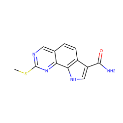 CSc1ncc2ccc3c(C(N)=O)c[nH]c3c2n1 ZINC000144906929