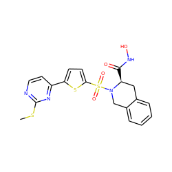 CSc1nccc(-c2ccc(S(=O)(=O)N3Cc4ccccc4C[C@@H]3C(=O)NO)s2)n1 ZINC000013797751