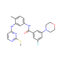 CSc1nccc(Nc2cc(NC(=O)c3cc(F)cc(N4CCOCC4)c3)ccc2C)n1 ZINC000028391781