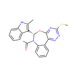 CSc1nnc2c(n1)O[C@@H](c1c(C)[nH]c3ccccc13)N(C(C)=O)c1ccccc1-2 ZINC000005102413