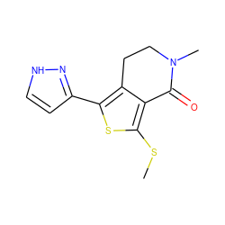 CSc1sc(-c2cc[nH]n2)c2c1C(=O)N(C)CC2 ZINC000146658274