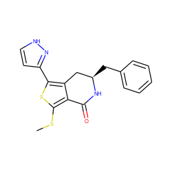 CSc1sc(-c2cc[nH]n2)c2c1C(=O)N[C@H](Cc1ccccc1)C2 ZINC000167970119