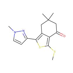 CSc1sc(-c2ccn(C)n2)c2c1C(=O)CC(C)(C)C2 ZINC000079552852