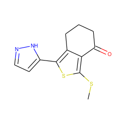 CSc1sc(-c2ccn[nH]2)c2c1C(=O)CCC2 ZINC000202085773