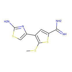 CSc1sc(C(=N)N)cc1-c1csc(N)n1 ZINC000027999989