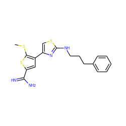 CSc1sc(C(=N)N)cc1-c1csc(NCCCc2ccccc2)n1 ZINC000028001131