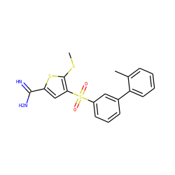 CSc1sc(C(=N)N)cc1S(=O)(=O)c1cccc(-c2ccccc2C)c1 ZINC000003962999