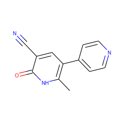 Cc1[nH]c(=O)c(C#N)cc1-c1ccncc1 ZINC000009224016