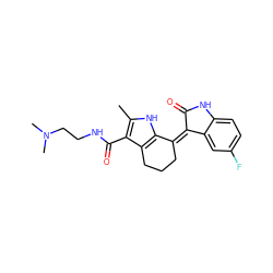 Cc1[nH]c2c(c1C(=O)NCCN(C)C)CCC/C2=C1/C(=O)Nc2ccc(F)cc21 ZINC000096284774