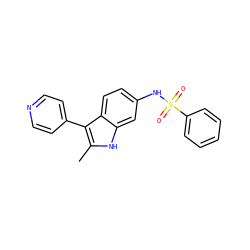 Cc1[nH]c2cc(NS(=O)(=O)c3ccccc3)ccc2c1-c1ccncc1 ZINC000036338546