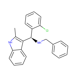 Cc1[nH]c2ccccc2c1[C@H](NCc1ccccc1)c1ccccc1Cl ZINC000103244876