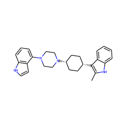 Cc1[nH]c2ccccc2c1[C@H]1CC[C@@H](N2CCN(c3cccc4[nH]ccc34)CC2)CC1 ZINC000101181252