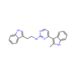 Cc1[nH]c2ccccc2c1-c1ccnc(NCCc2c[nH]c3ccccc23)n1 ZINC000072107859